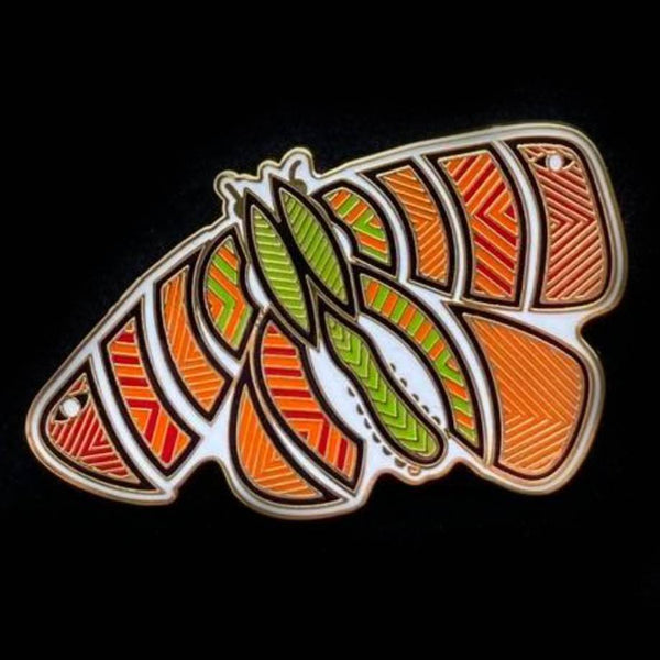 Ngarga Warendj - Lapel Pin - Orange Bogong Moth – Blackbird & Fox