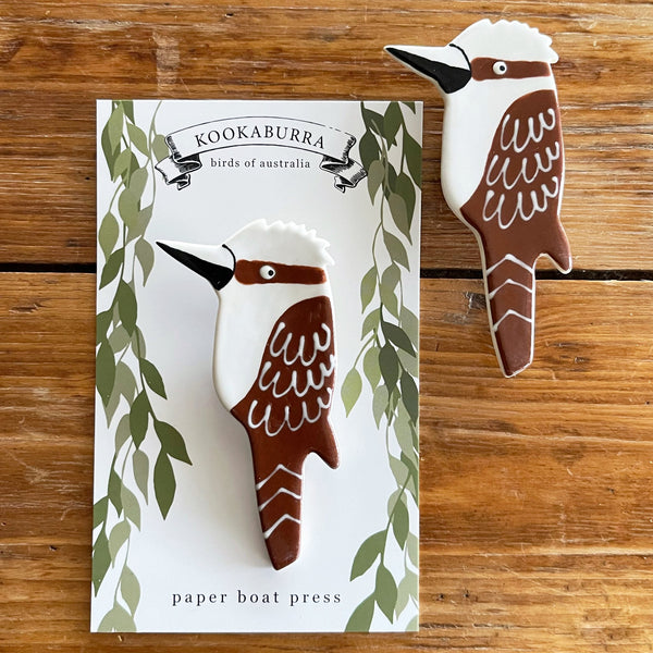 Paper Boat Press - Ceramic Australian Bird Magnet - Kookaburra