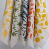 Femke Textiles - Linen Tea Towel - Seed Pods in Peach & Redwood