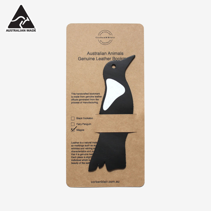 Corban & Blair - Leather Bookmark - Magpie