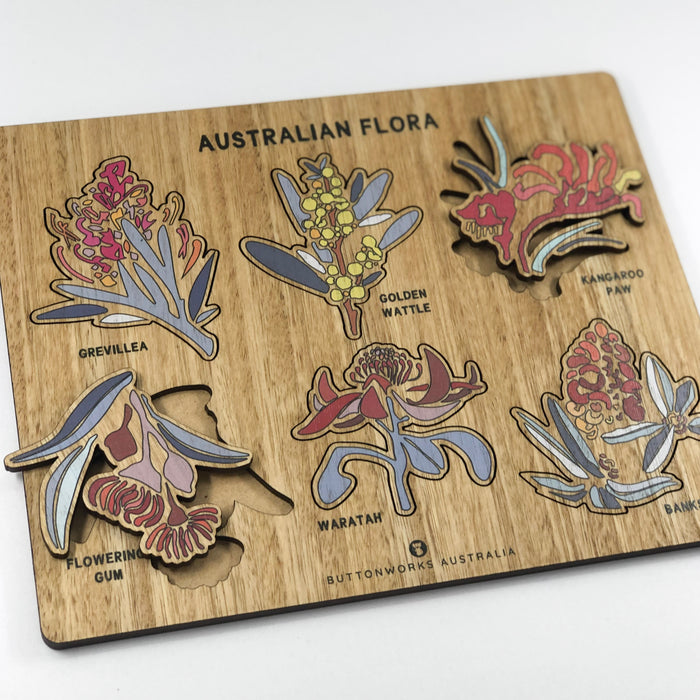 Buttonworks - Timber Puzzle-  Australian Flora