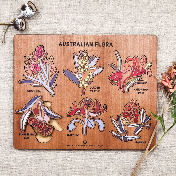 Buttonworks - Timber Puzzle-  Australian Flora