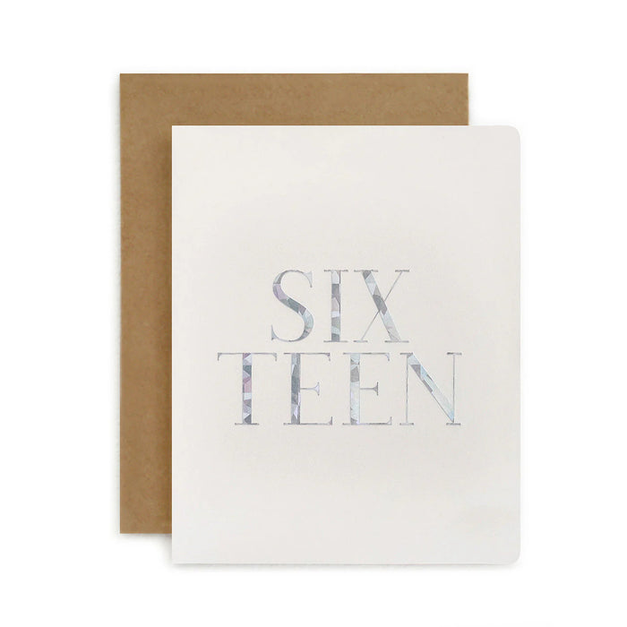 Bespoke Letterpress - Birthday Card - Sixteen