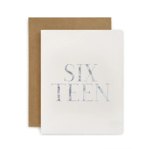 Bespoke Letterpress - Birthday Card - Sixteen