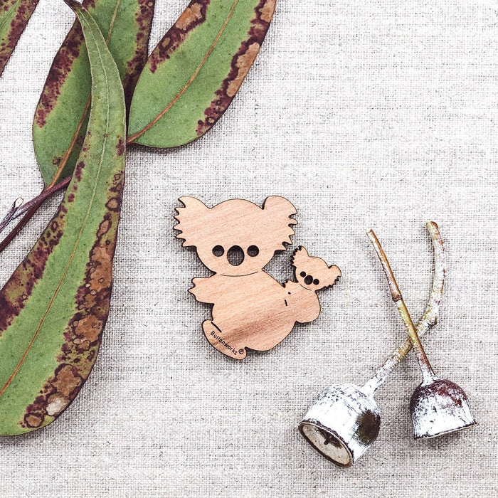 Buttonworks - Timber Magnet - Koala with Joey