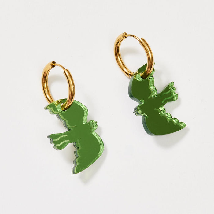 Martha Jean - Mini Bird Earrings - Fern