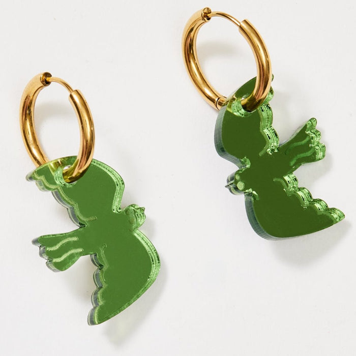 Martha Jean - Mini Bird Earrings - Fern