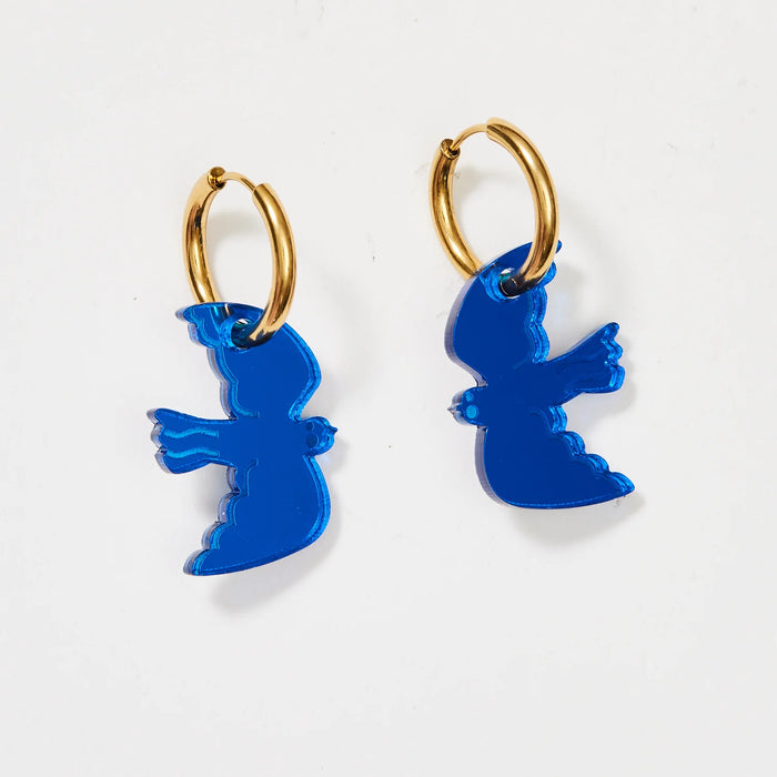 Martha Jean - Mini Bird Earrings - Cobalt