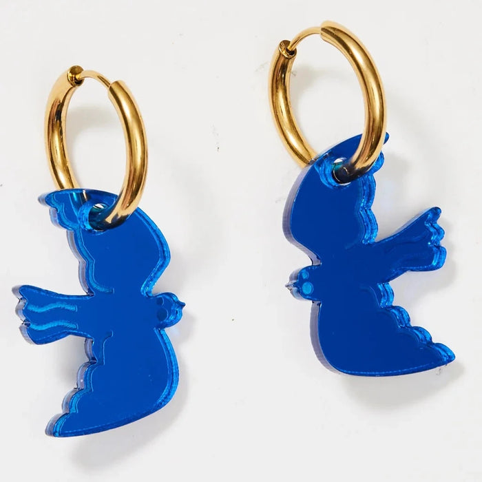 Martha Jean - Mini Bird Earrings - Cobalt