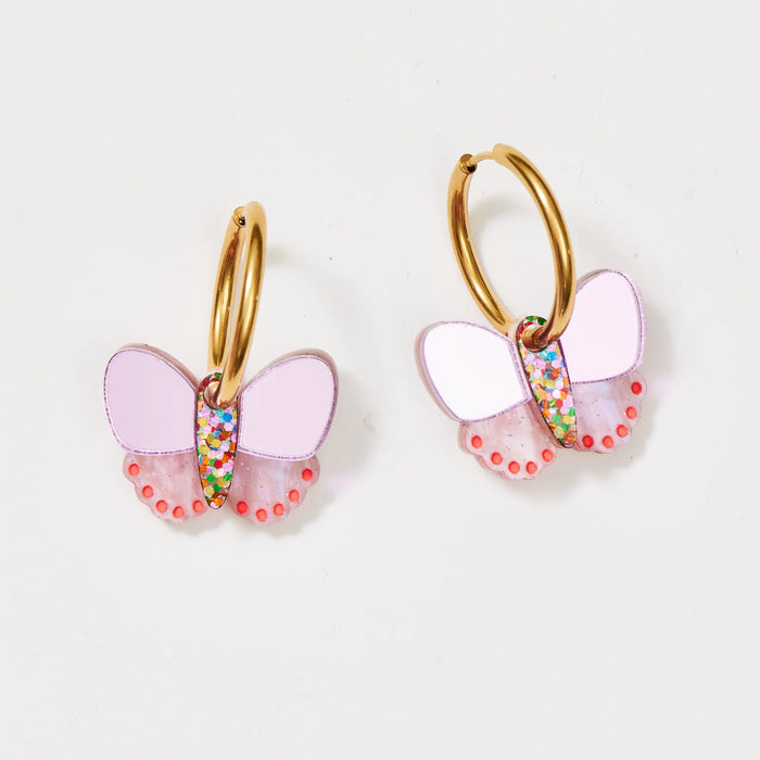 Martha Jean - Butterfly Earrings - Pink