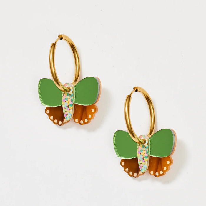 Martha Jean - Butterfly Earrings - Fern