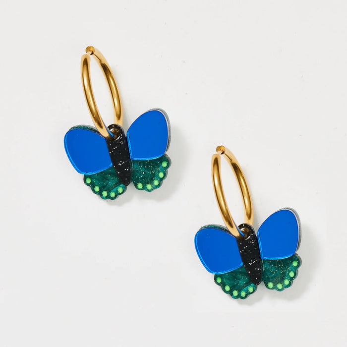 Martha Jean - Butterfly Earrings - Cobalt