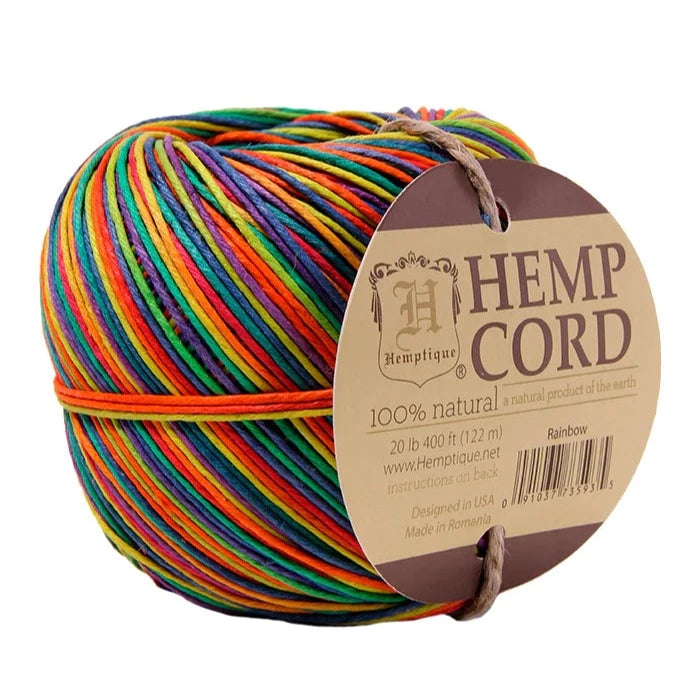 Hemptique - Rainbow Hemp Twine Ball - 122M