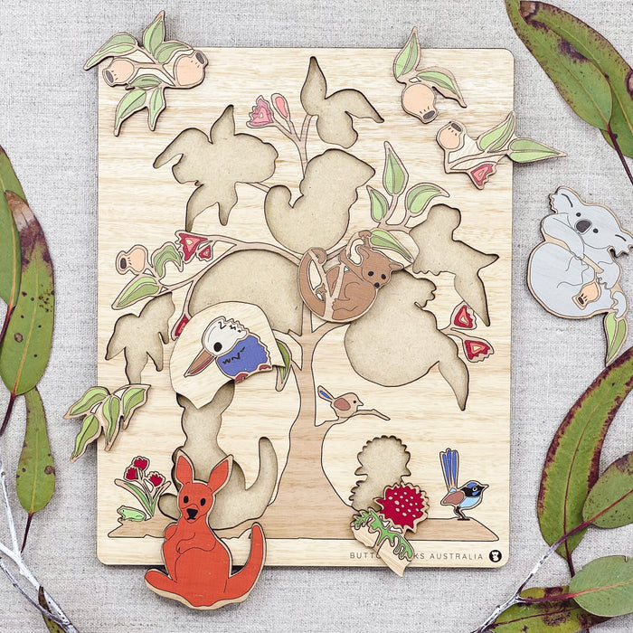 Buttonworks - Timber Puzzle- Animal Wildlife Tree