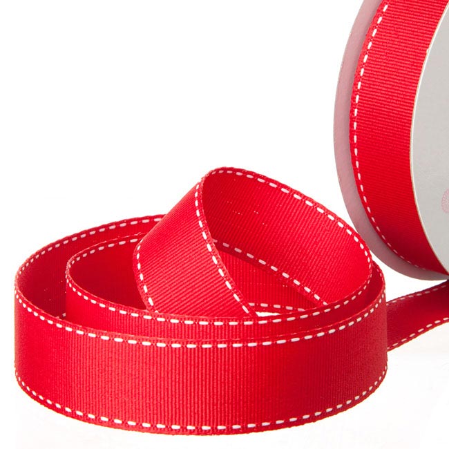 Saddle Stitch Grosgrain Ribbon - 20mm - 25 metres