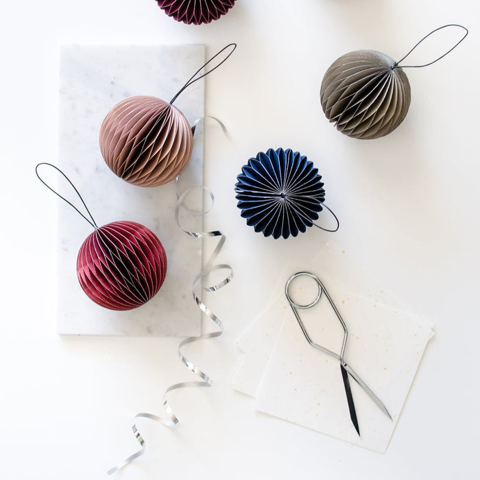 Nordic Rooms - Paper Ornament with Silver Glitter - Sphere - Classic Red