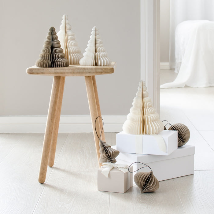 Nordic Rooms - Standing Tree - Off White with Silver Glitter Edge