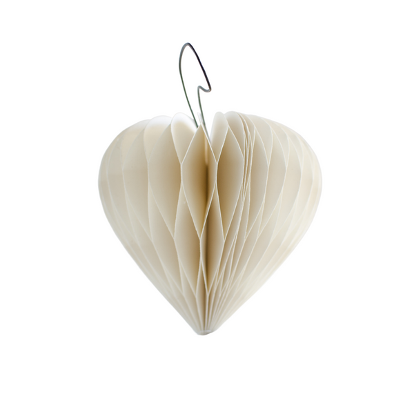 Nordic Rooms - Paper Ornament - Heart - Off White