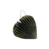 Nordic Rooms - Paper Ornament with Silver Glitter - Heart - Olive Green