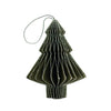 Nordic Rooms - Paper Ornament with Silver Glitter - Tree - Olive Green