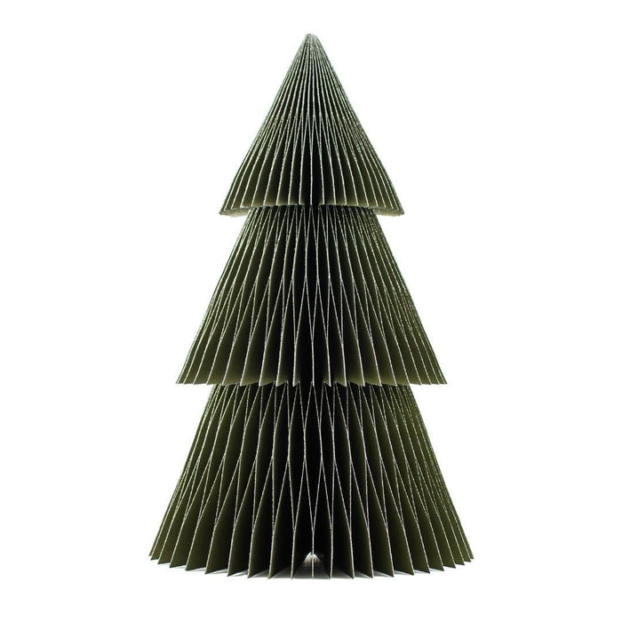 Nordic Rooms - Deluxe Standing Tree - Olive Green with Silver Glitter Edge