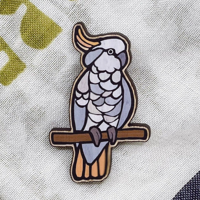 Buttonworks - Timber Brooch - Cockatoo