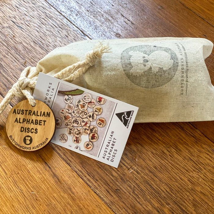 Buttonworks - Timber Alphabet - Australian Discs