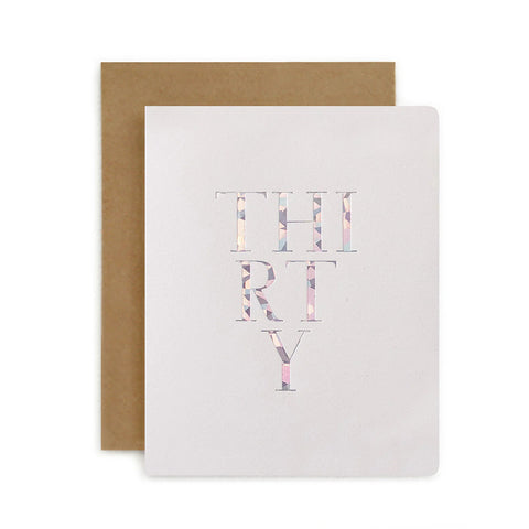 Bespoke Letterpress - Birthday Card - Thirty