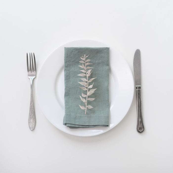 Linen Tales - Linen Napkins - Set of 2 - Green Milieu