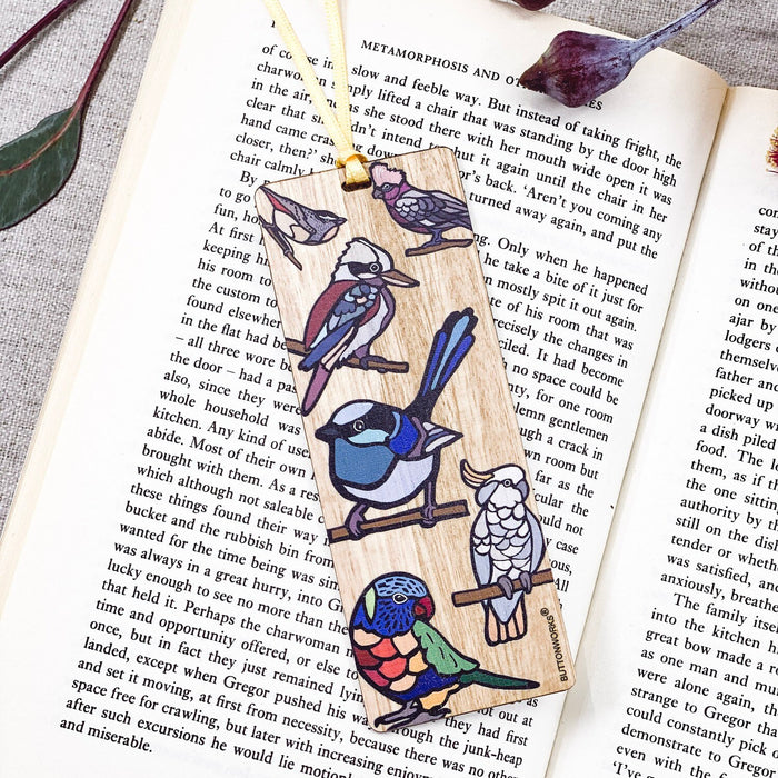 Buttonworks - Timber Bookmark - Native Birds