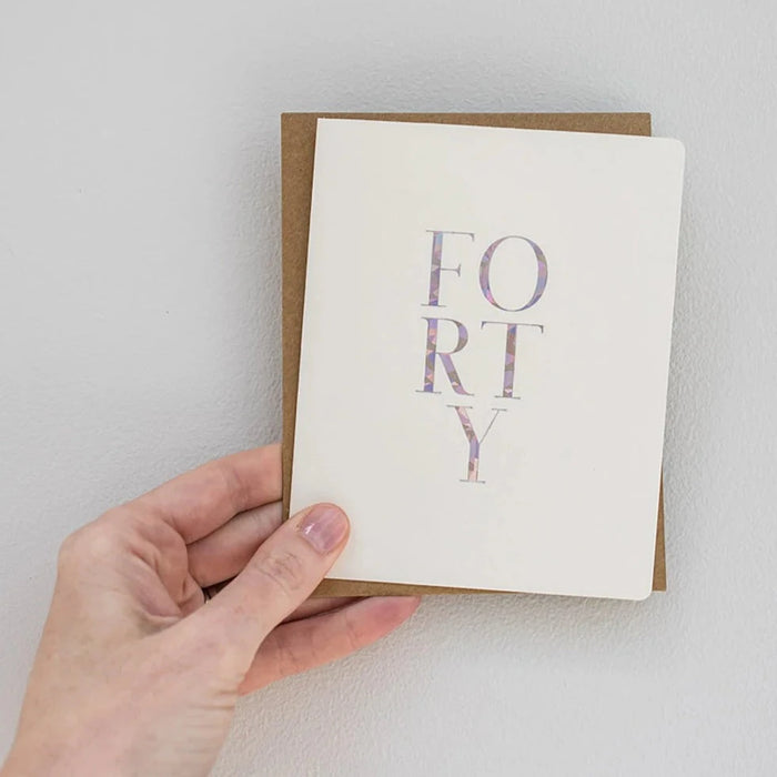 Bespoke Letterpress - Birthday Card - Forty