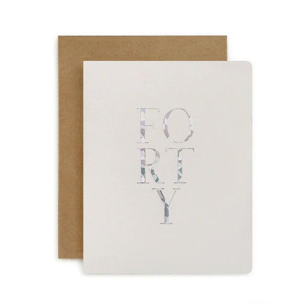 Bespoke Letterpress - Birthday Card - Forty