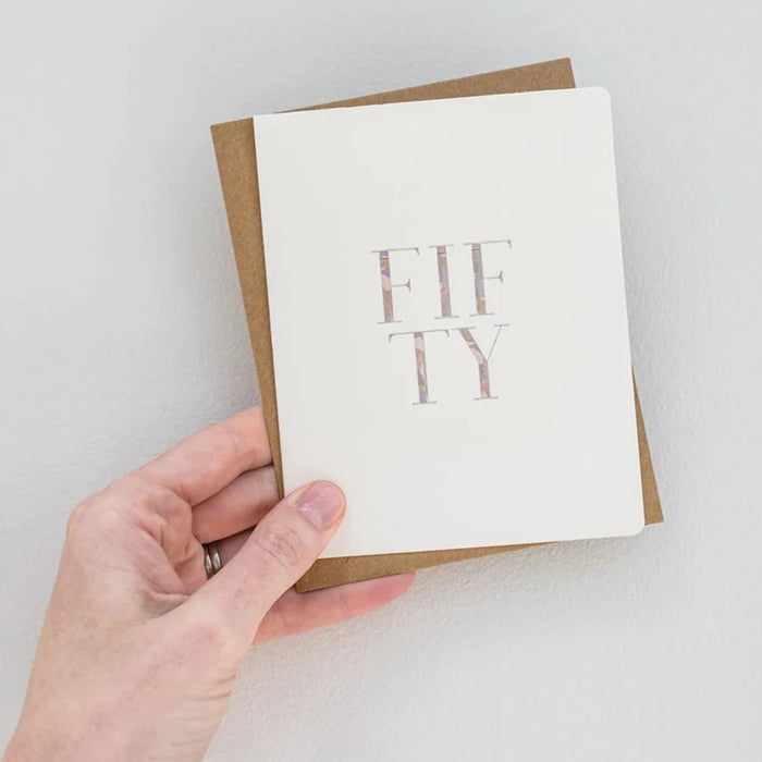 Bespoke Letterpress - Birthday Card - Fifty