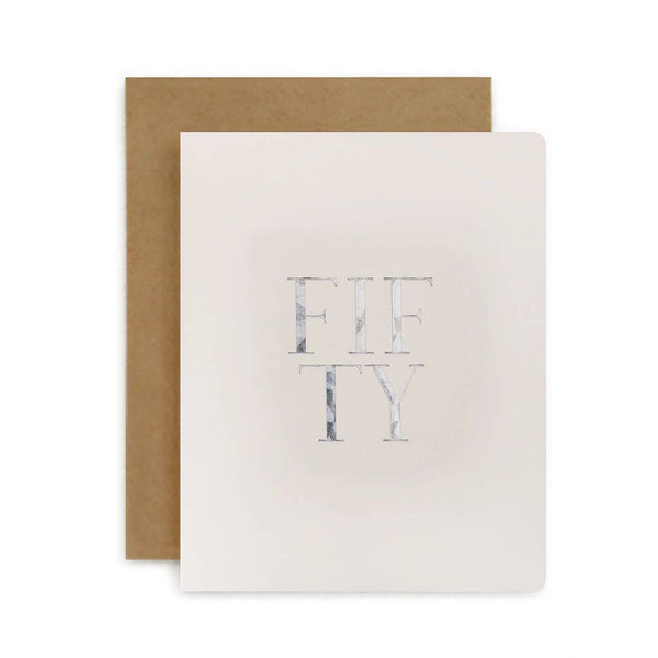 Bespoke Letterpress - Birthday Card - Fifty