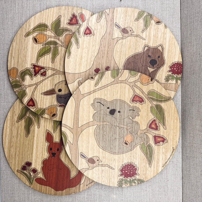 Buttonworks - Timber Placemats - Animal Wildlife Tree