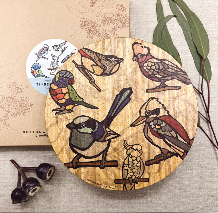 Buttonworks - Timber Placemats -Coloured Bird