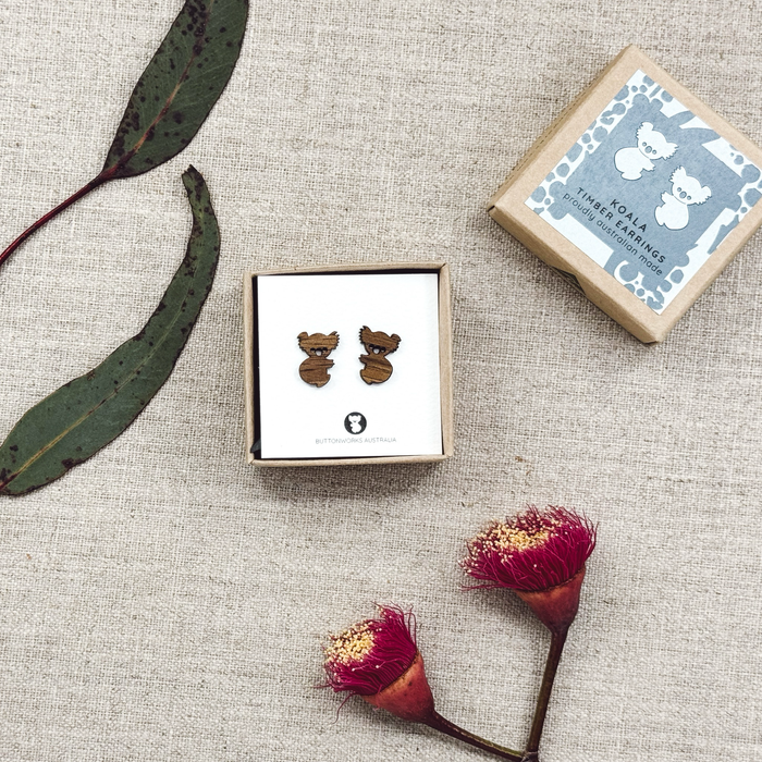 Buttonworks - Earrings - Timber Studs