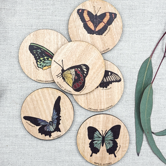 Buttonworks - Timber Coasters - Native Butterflies