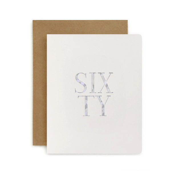 Bespoke Letterpress - Birthday Card - Sixty