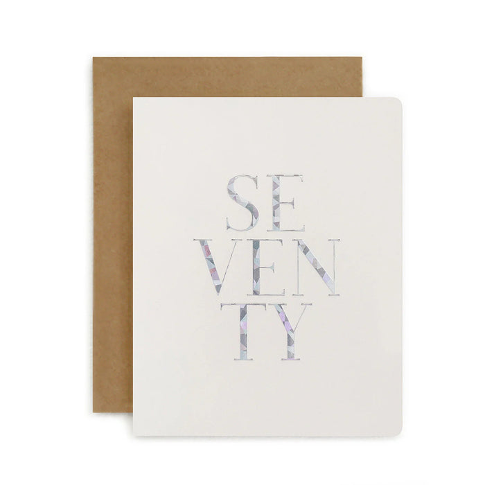 Bespoke Letterpress - Birthday Card - Seventy