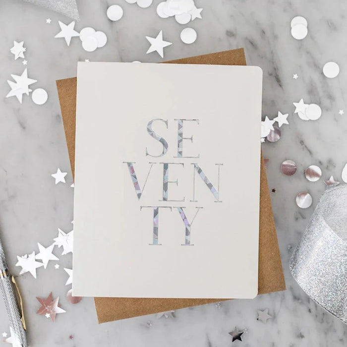 Bespoke Letterpress - Birthday Card - Seventy