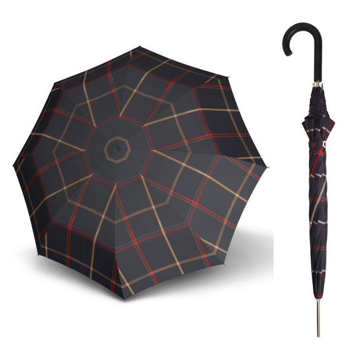 Doppler - Large Carbonsteel Long Umbrella - Check Blue