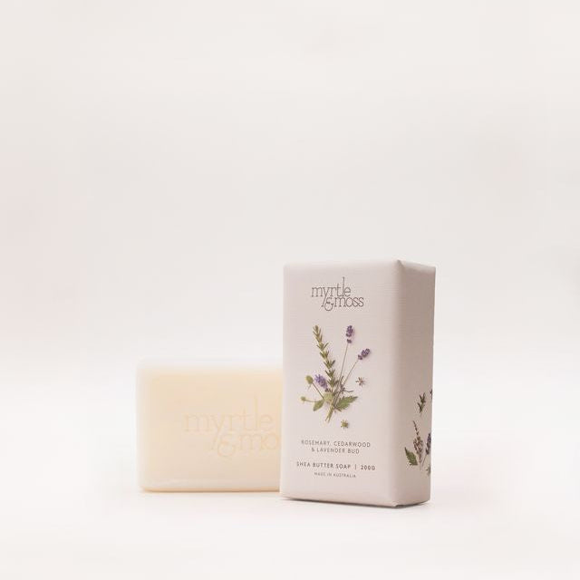 Myrtle & Moss - Shea Butter Soap - Rosemary, Cedarwood & Lavender Bud