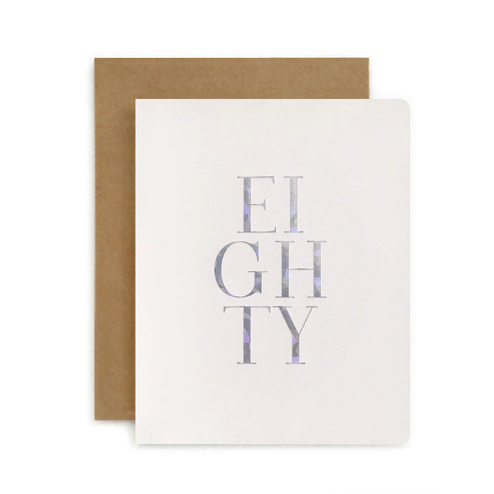 Bespoke Letterpress - Birthday Card - Eighty