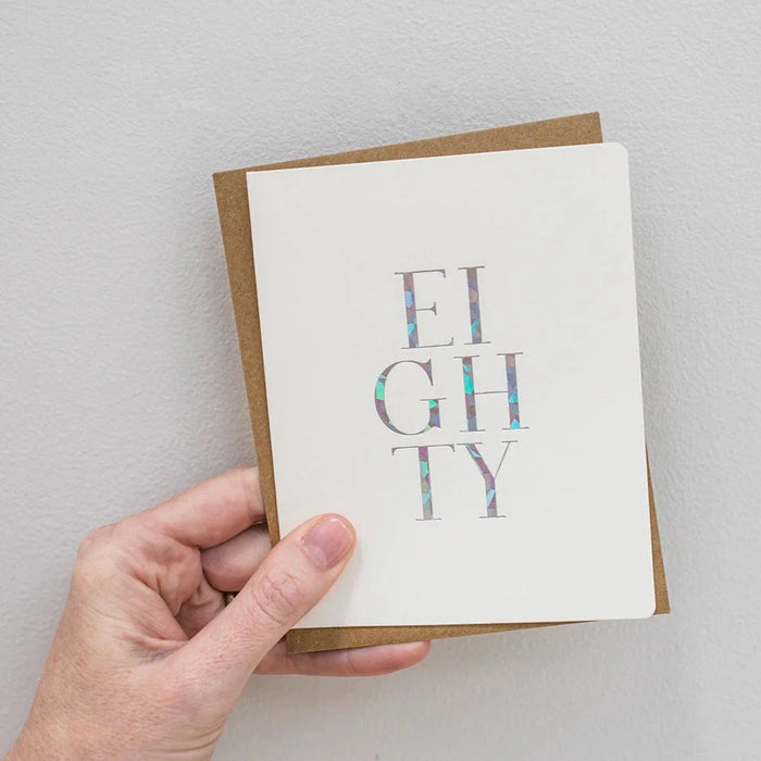 Bespoke Letterpress - Birthday Card - Eighty