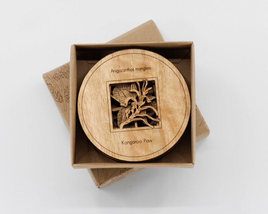 Buttonworks - Timber Coasters - Round Flower