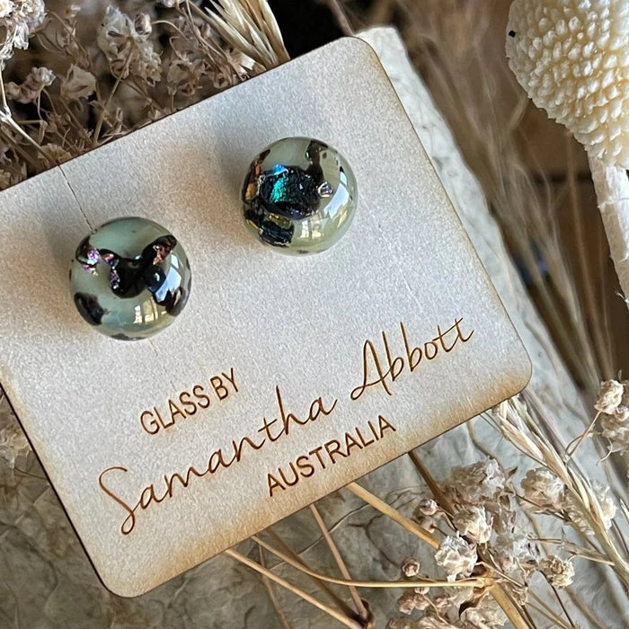 Samantha Abbott - Glass Stud Earrings - Ocelot