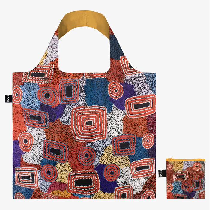 LOQI - Recycled Shopping Bag - Ada Nangala Dixon - Water Dreaming Red