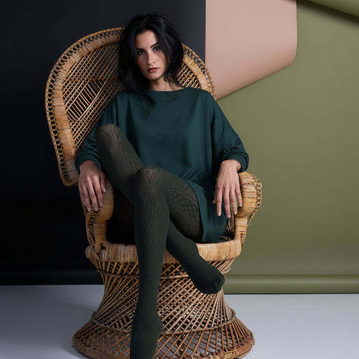 Tightology - Aran- Cashmere Blend Tights - Green