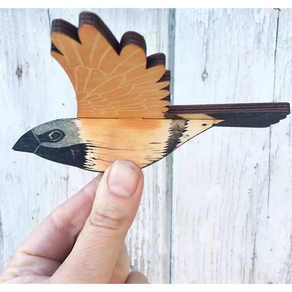 Bridget Farmer - Handprinted Bird Mobile - Black-Throated Finch
